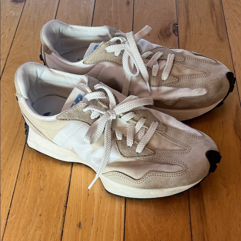 New Balance Cream and White Athletic Shoes